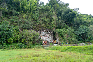 Funeral cliff site of Lemo in Toraja, Sulawesi, Indonesia