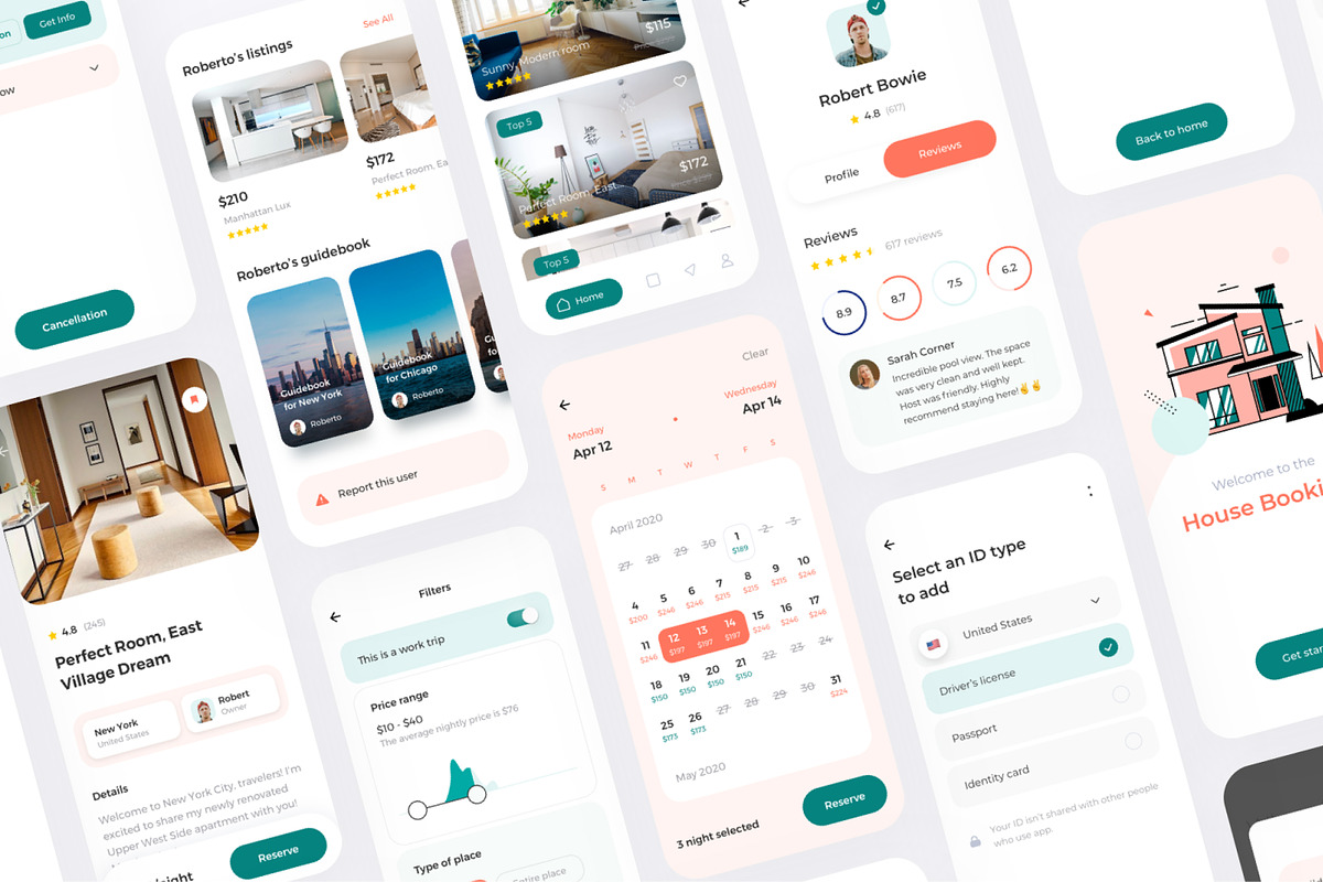 House Booking mobile KIT, an App Template by CreativeUI (Photo 2 of 8)