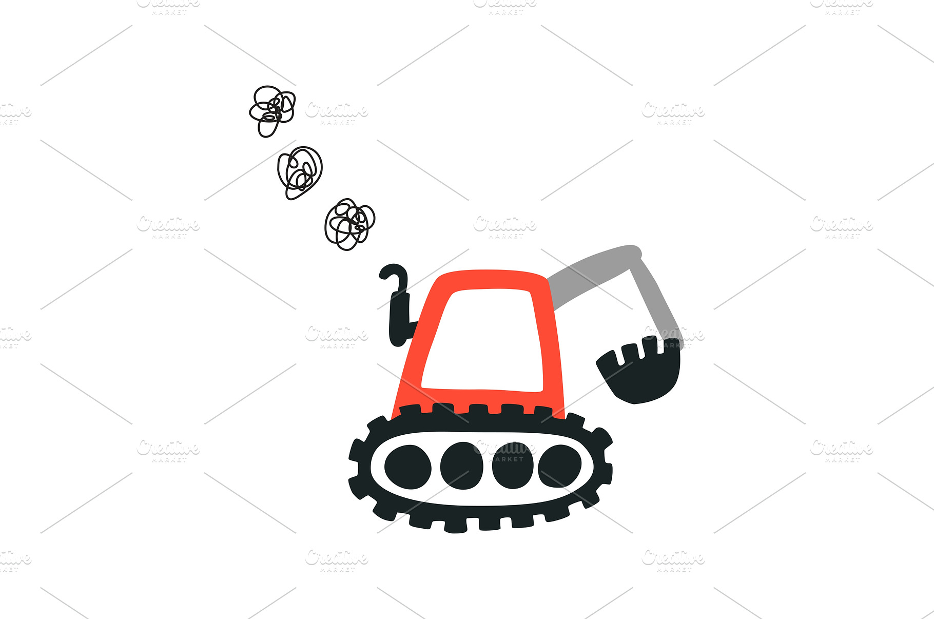 Cartoon vector excavator. Vector of, a Nature Photo by Nadzin