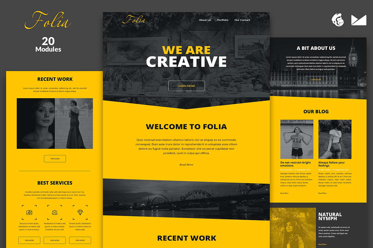 Folia Email Template + Builder, an Email Template by WEB4PRO