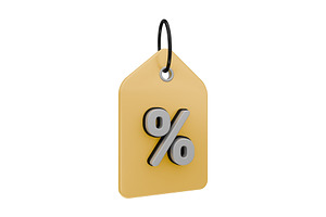 Yellow 3D Discount Tag