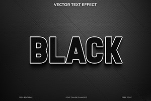3D Black Text Effect EPS Vector