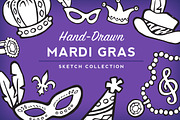 Mardi Gras Sketch Collection, an Illustration by Jaleh Afshar (Thumbnail 1 of 4)