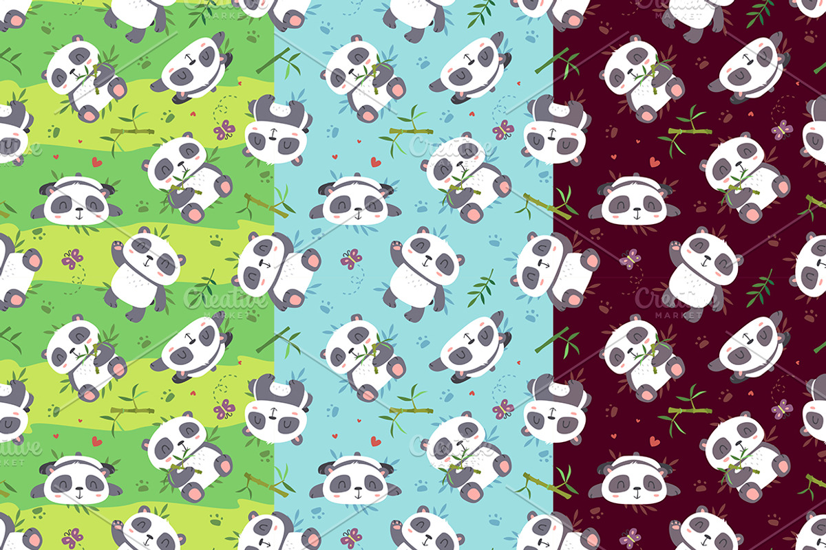 Cartoon panda set, an Animal Illustration by SunnyWS (Photo 6 of 10)