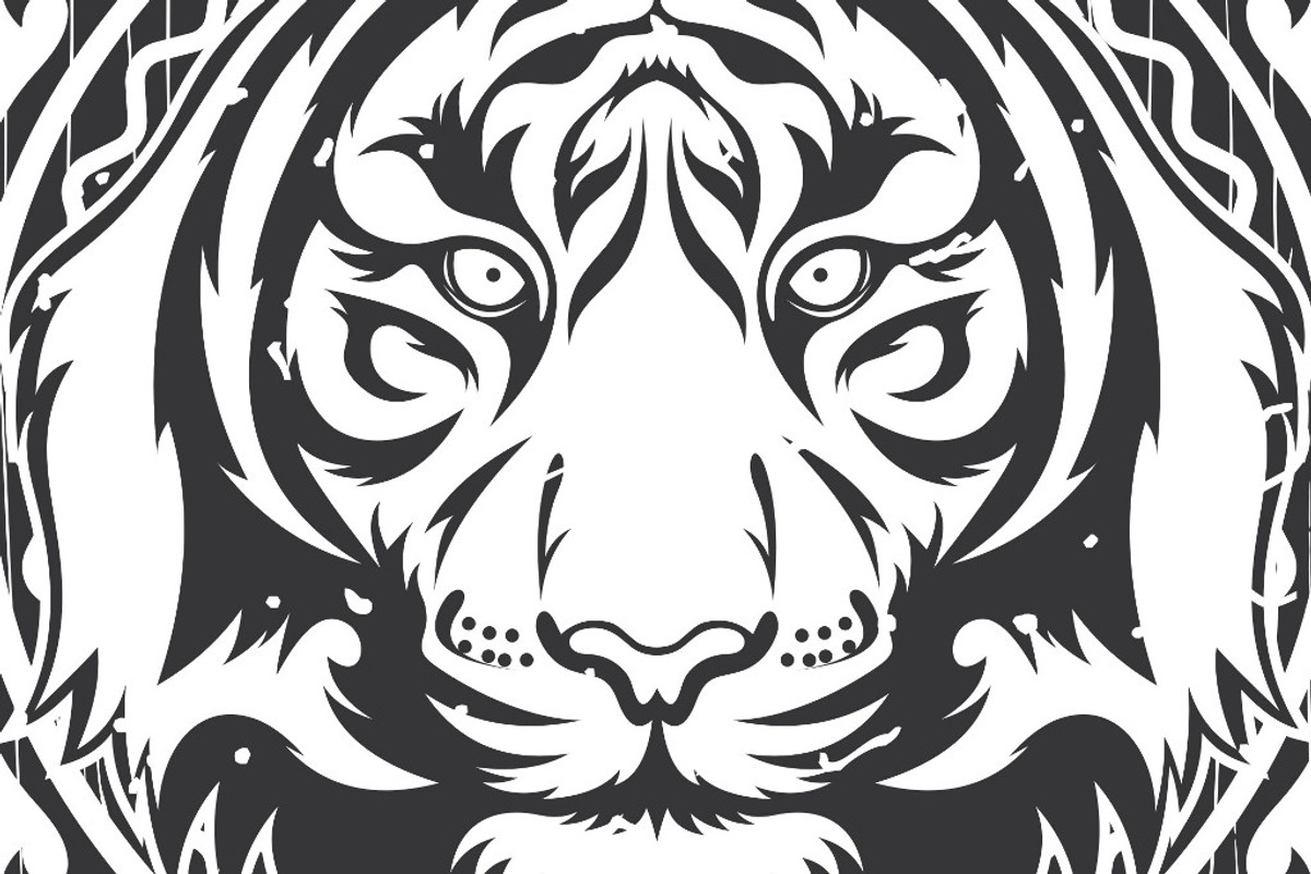 Tiger Vector + frame, an Illustration by weervector (Photo 1 of 3)