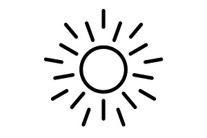Sun icon, an Outline Icon by Sumberpangan