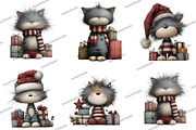Funny Christmas Cat Clipart, an Illustration by DreamArtGraphic (Thumbnail 3 of 5)
