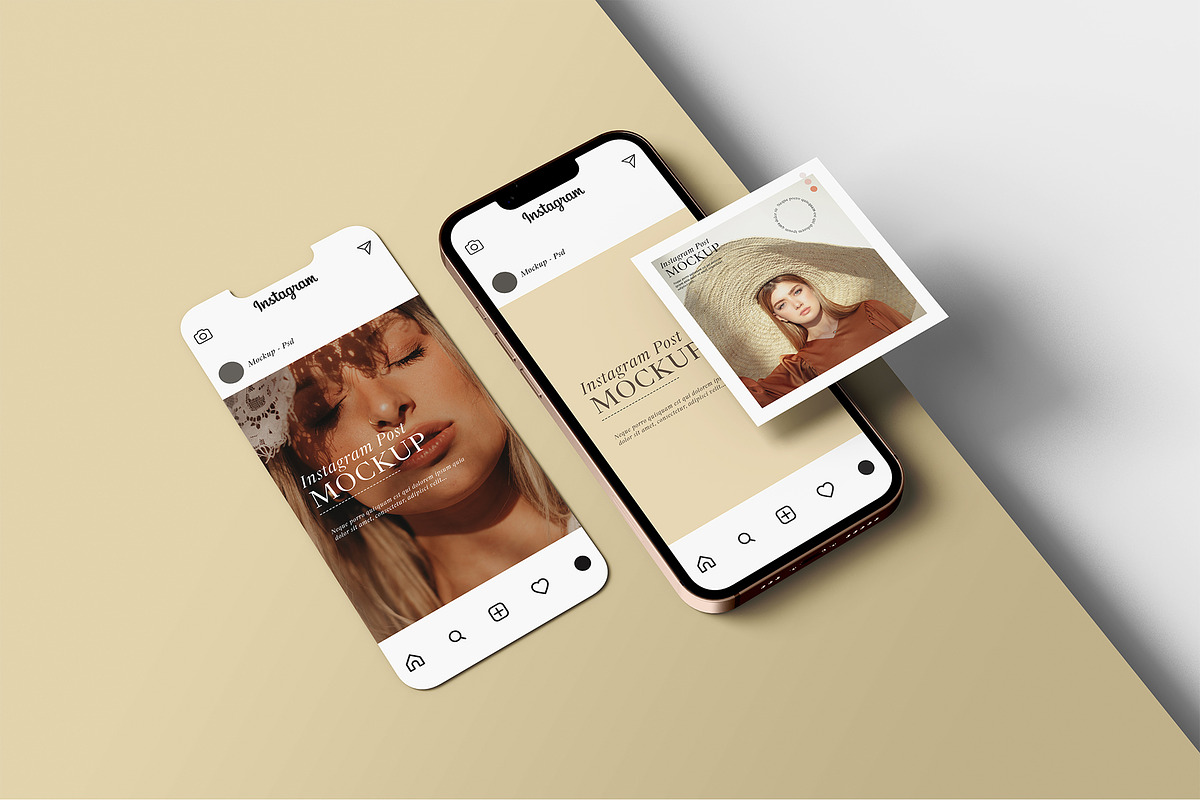 Instagram Post Mockup, a Print Template by Tahtagraphic (Photo 2 of 11)