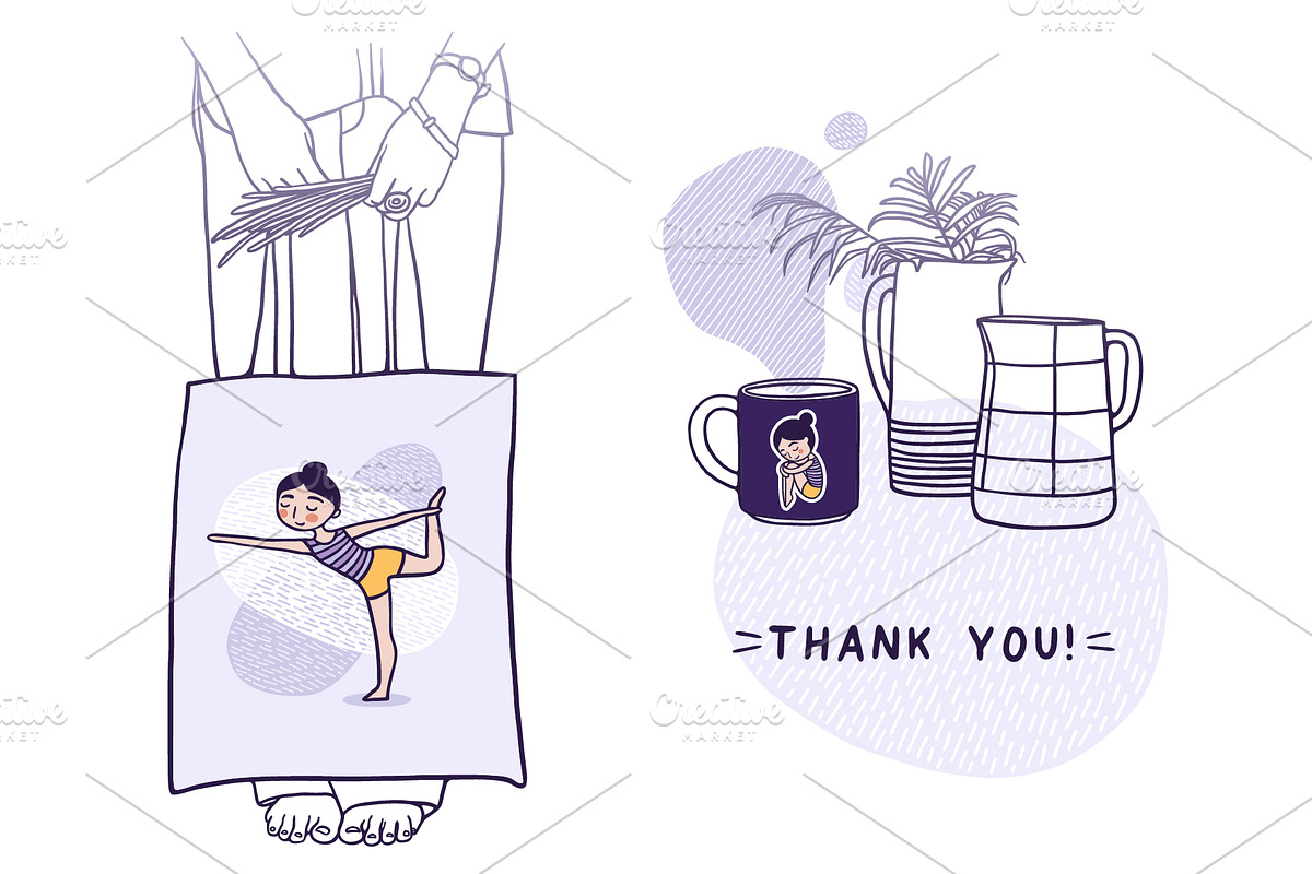 30 Yoga Poses, a Healthcare Illustration by Apolinarias Art (Photo 9 of 9)