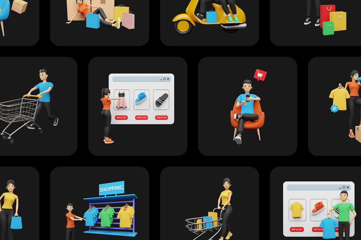 3D Ecommerce Illustrations, an Object 3D Model by Vectors Market (Photo 6 of 8)