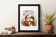 Merry Christmas Santa Snowman PNG, a Seasonal Illustration by Craft Nest (Thumbnail 4 of 6)