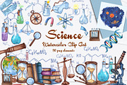 Science Watercolor Set, an Education Illustration by BarvArt (Thumbnail 1 of 17)