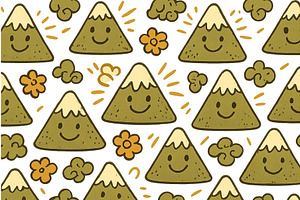 Charming cartoon mountains with, an Illustration by ZinetroN