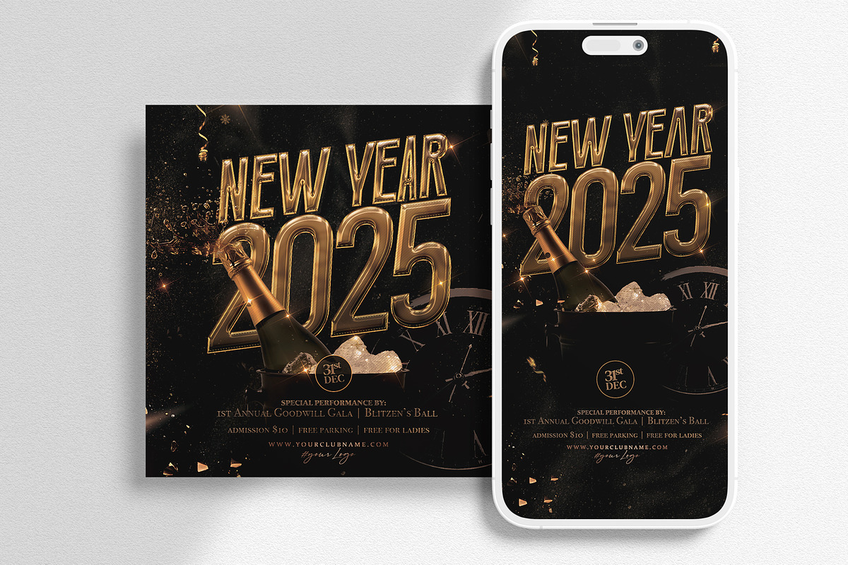 New Year 2025 Instagram Banners, a Social Media Template by Ronita Shkodra
