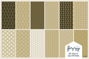 12 x EPS JPG Art Deco Gold Patterns