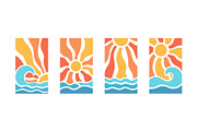 Sun rays and sea waves background, a Background Graphic by Elena Pimukova (Thumbnail 3 of 4)