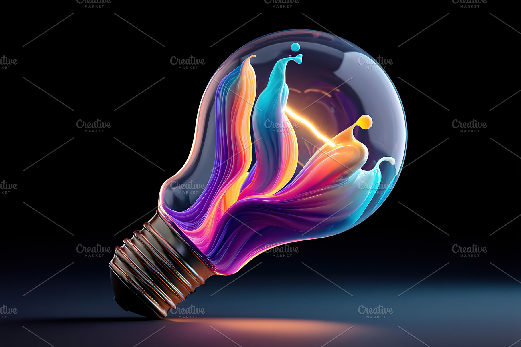 Vibrant colorful light bulb showcasing artistic creativity and innovation in de, a Business Photo by AlyaAnd