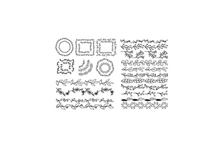 Hand Drawn Laurel Wreaths & Brushes