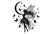 Fairy Moon Butterfly Silhouette, an Object Illustration by Gaye Art (Thumbnail 17 of 31)
