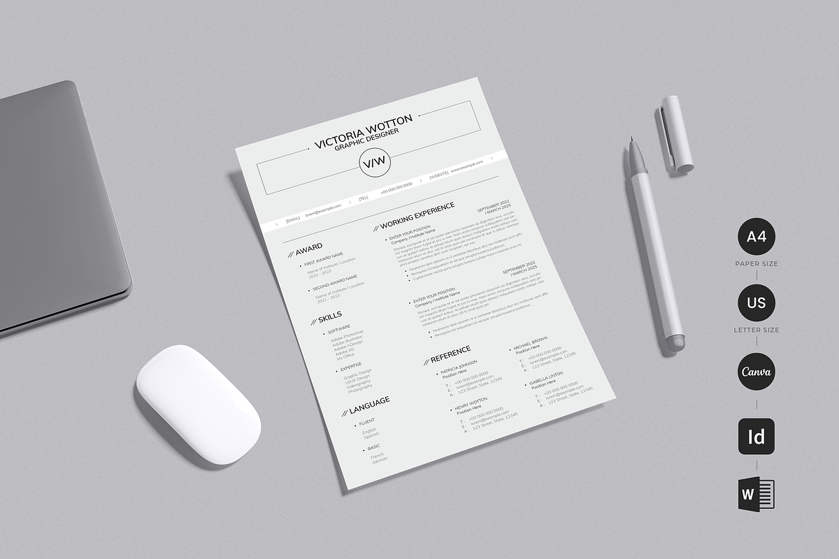 Simple and Clean Resume with Cover, a Resume Template by Studio Temply (Photo 7 of 7)