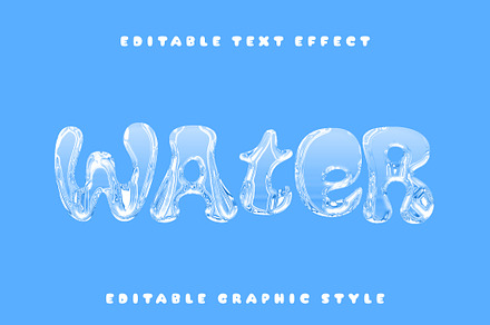 Water Glass Editable Text Effect, a Templates & Theme by studiogstock