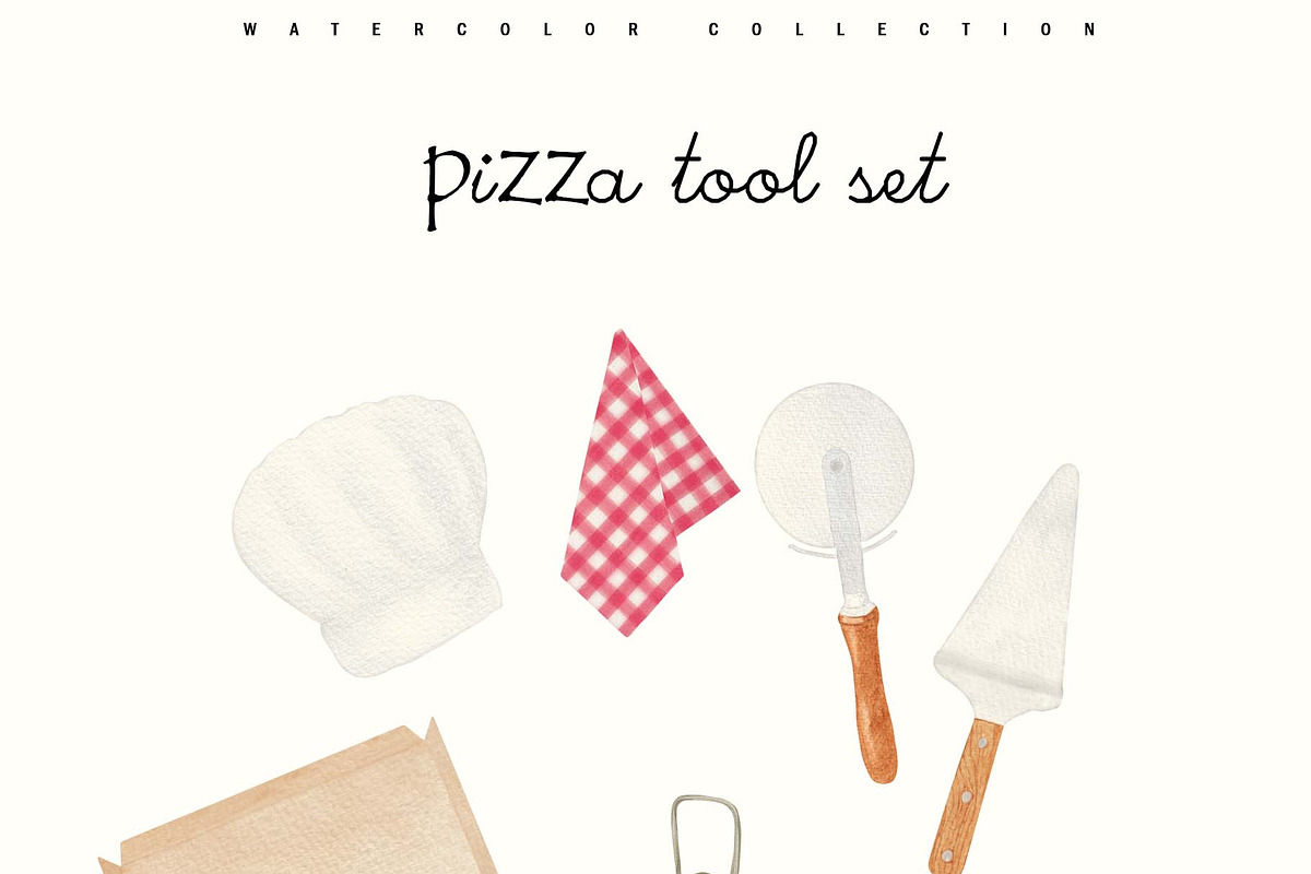 Italian Pizza Watercolor Recipe Set, a Food Illustration by Sunshine Art (Photo 9 of 13)