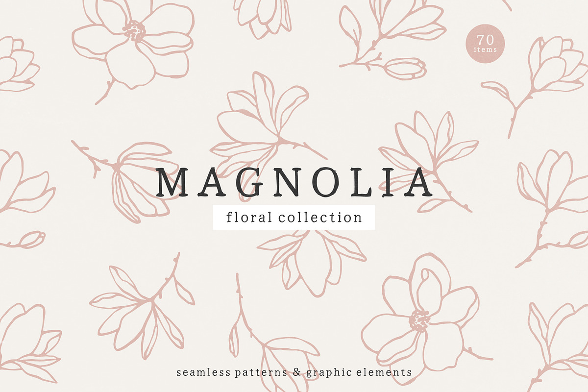 Magnolia - Patterns & Flowers, a Pattern Graphic by simpleblues (Photo 1 of 10)
