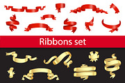 Ribbons Golden, Red, White Colors, an Object Graphic by Plaid4You (Thumbnail 1 of 6)