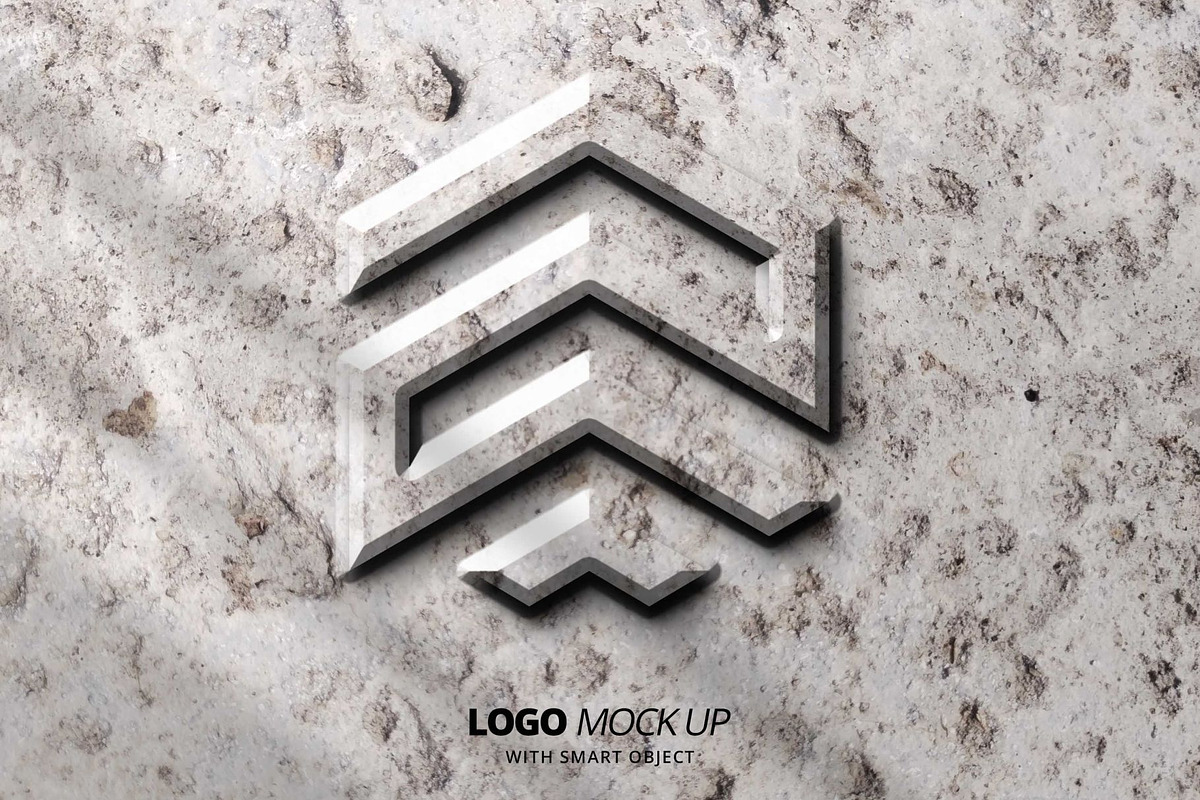 3D logo stone mockup design, an Advertising Mockup by Ahmadzaini77