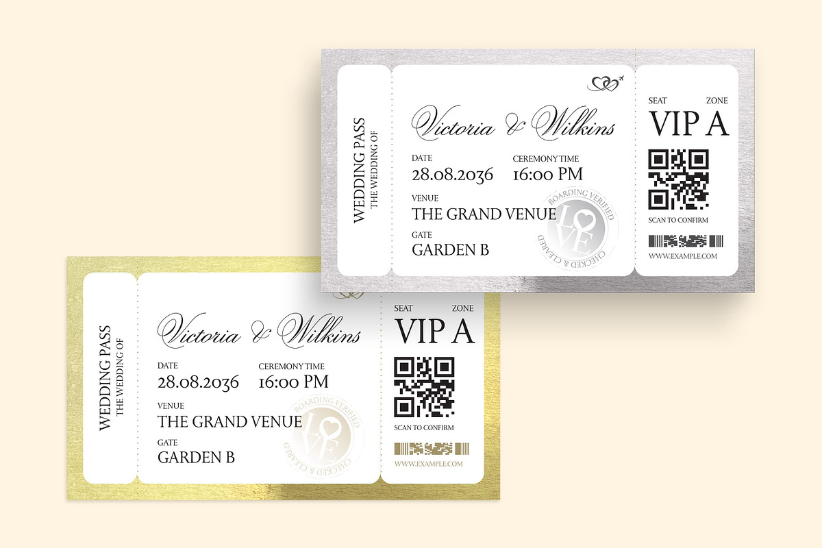 Wedding Boarding Pass Invitation Tem, an Invitation Template by BrandPacks (Photo 3 of 5)