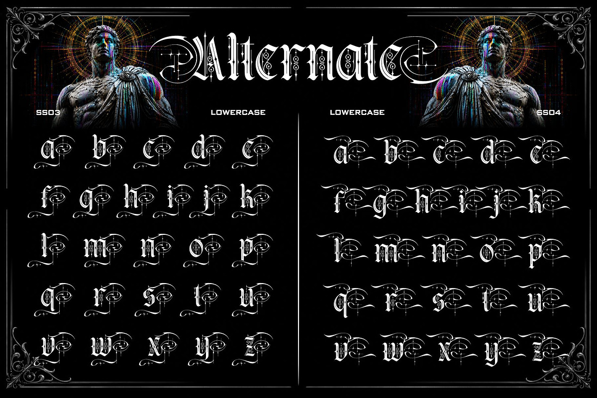 Kraken Gothic Typeface, a Blackletter Font by alit design (Photo 11 of 20)