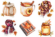 Watercolor Cozy Fall Clipart Bundle, a Seasonal Illustration by CitraGraphics (Thumbnail 2 of 8)