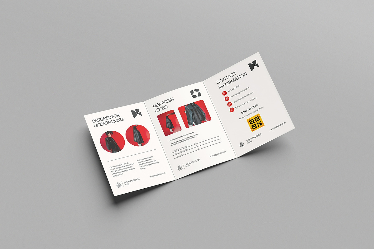 A5 Trifold Brochure Mockup, a Books & Magazine Mockup by hokagata (Photo 5 of 5)