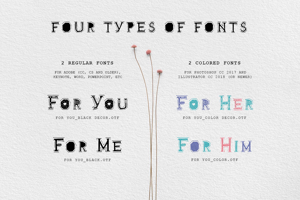 For You! Decorative & Colored Fonts, a Serif Font by Cosmic Store (Photo 9 of 17)