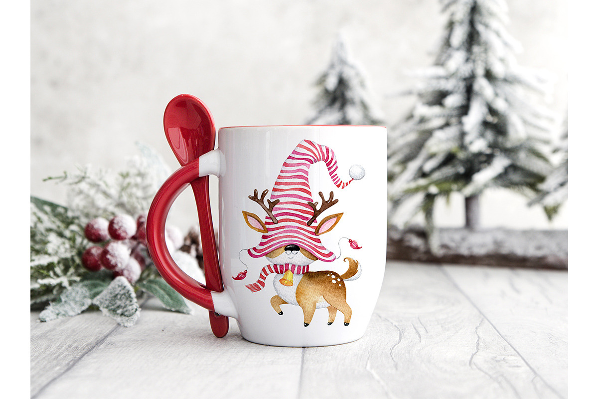 Cute Christmas Gnomes Clipart, an Animal Illustration by SimpleWishesArt (Photo 4 of 9)