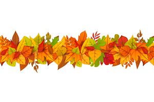 Autumn border with falling leaves, an Object Illustration by Vector Tradition