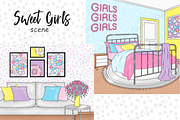 Sweet Girl Scene, a Decorative Illustration by GlamArtZhanna (Thumbnail 1 of 3)