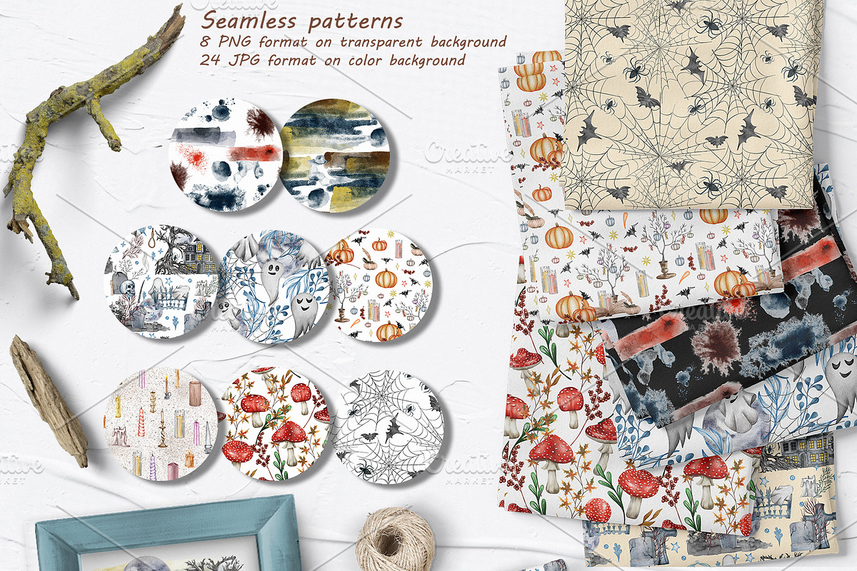 Halloween Watercolor Set, a Seasonal Illustration by BarvArt (Photo 14 of 21)