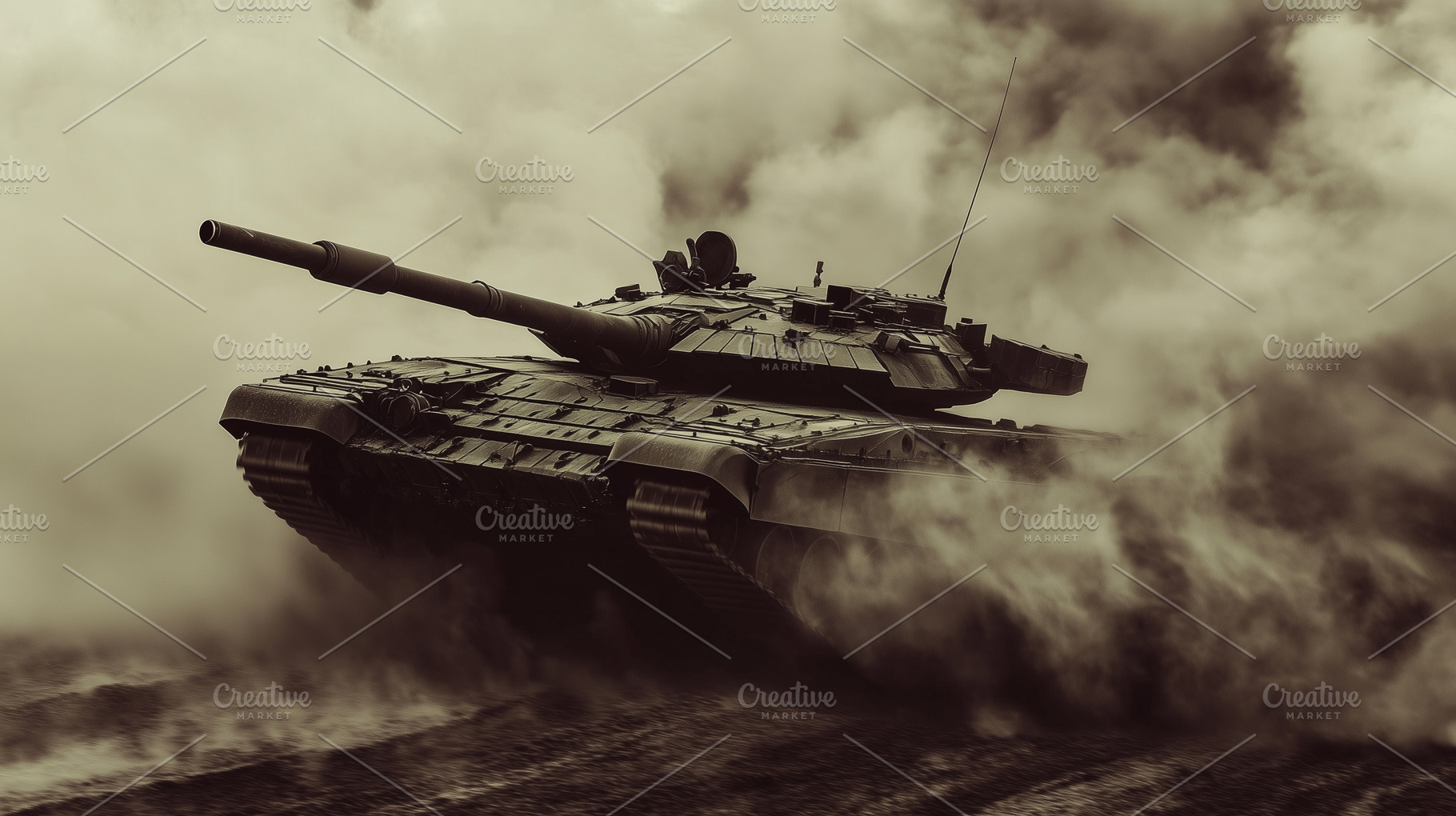 Powerful military tank during war, a Transportation Photo by MistyDay