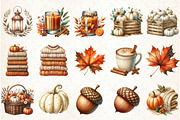 Watercolor Cozy Autumn Clipart, an Illustration by Libby Wishes (Thumbnail 3 of 9)