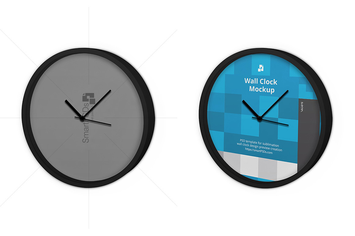 Round Wall Clock Design Mockup, a Mockup by VecRas