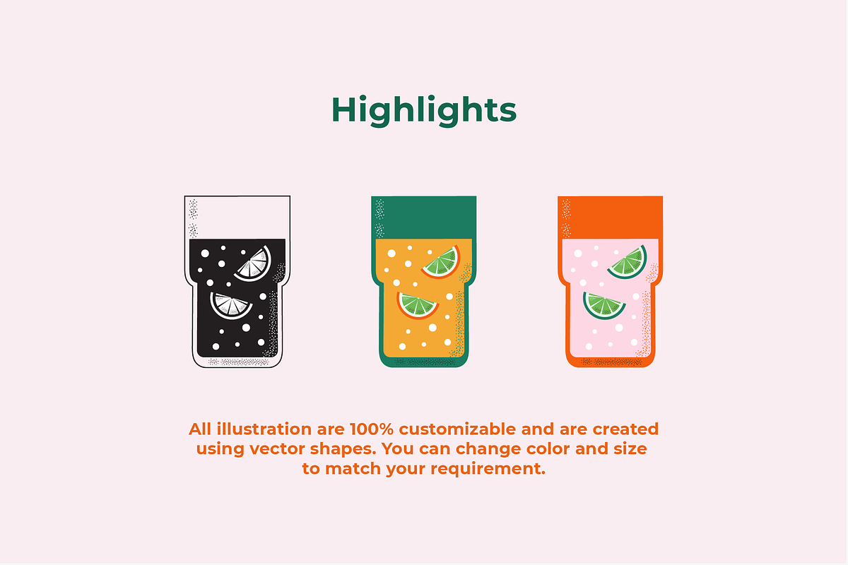Drinks and Beverages Illustration, a Food Illustration by Surotype (Photo 2 of 4)