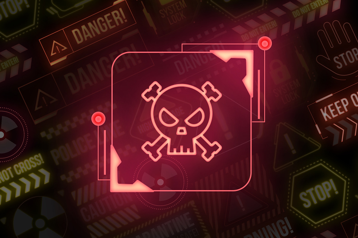 Cyberpunk Warning Signs, an Object Graphic by Pixflow