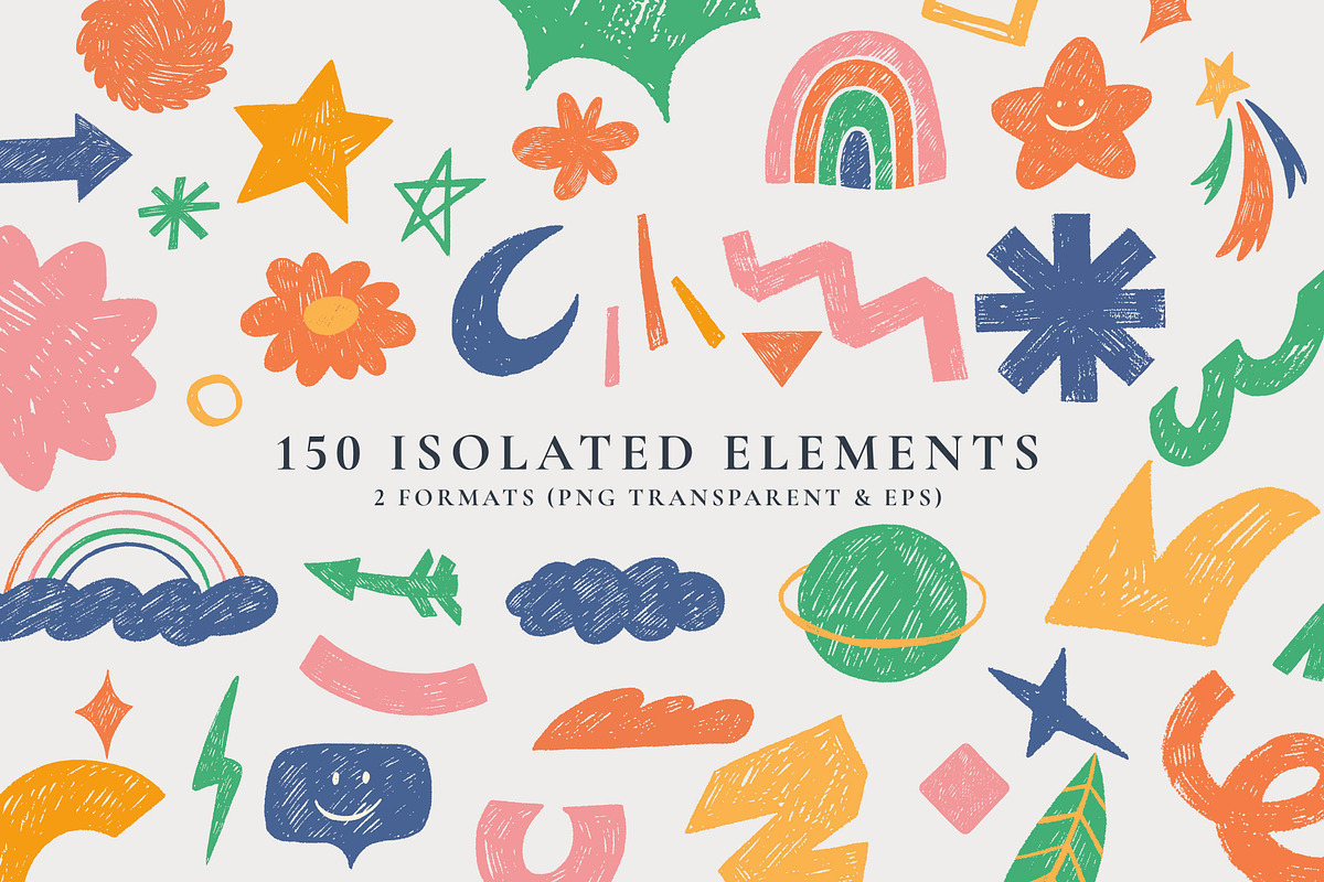 Playful Crayon Doodles Clipart, a Graphic by Paper Flowers Studio (Photo 2 of 6)