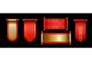 Chinese scroll paper banners with, an Object Illustration by art PVP - market