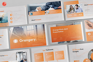 Orange Pitch Deck PowerPoint, a Presentation Template by Pixslides