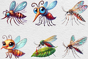 Watercolor Mosquitoes Clipart, an Illustration by Black Bird Studio (Thumbnail 4 of 6)