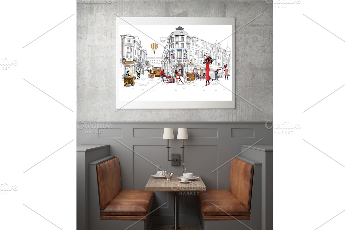 Vector picturesque streets and cafes, a Food Illustration by Laifalight (Photo 4 of 7)