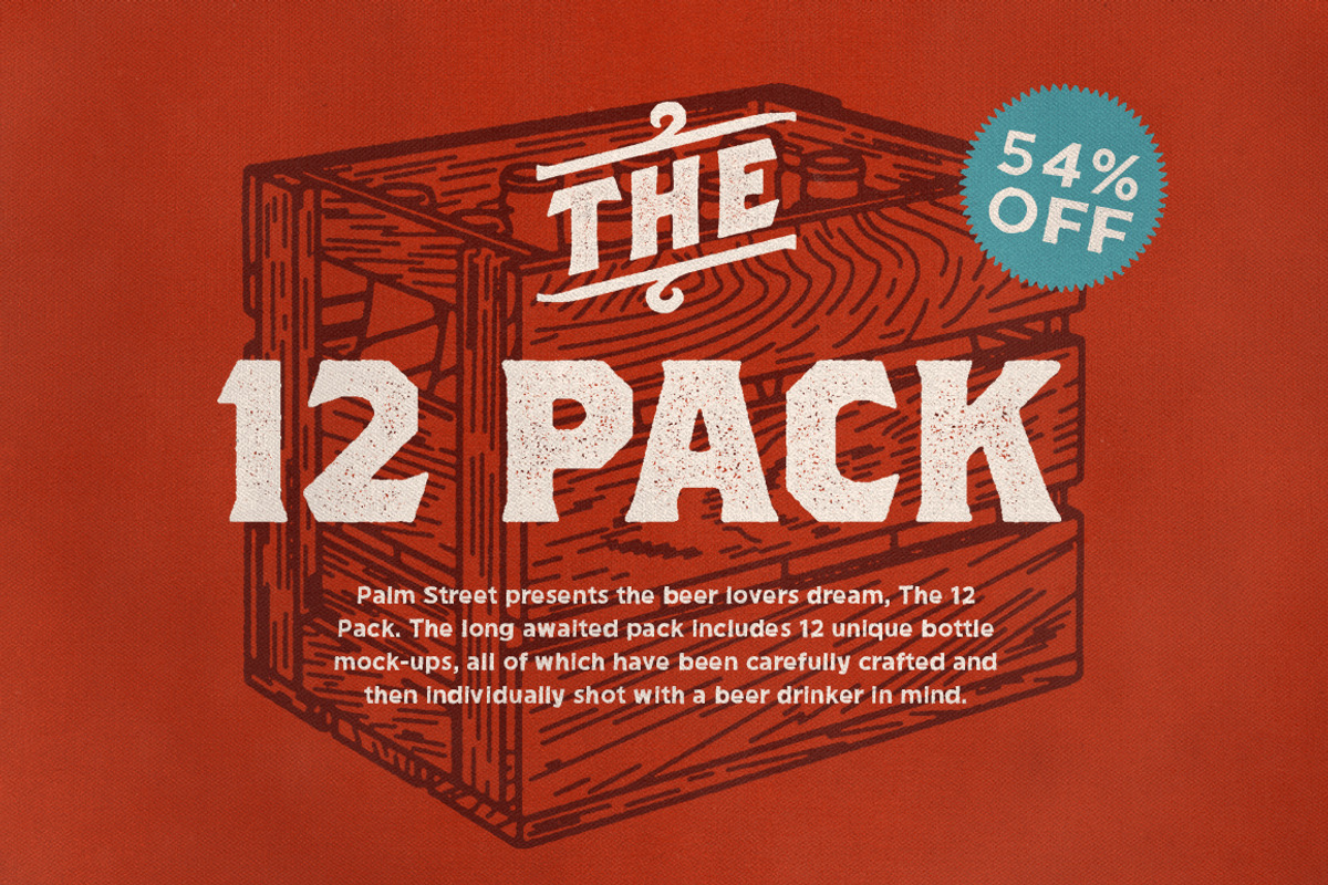 The 12 Pack - Bottle Mock-Ups, a Cups & Container Mockup by Palm Street Creative (Photo 1 of 2)