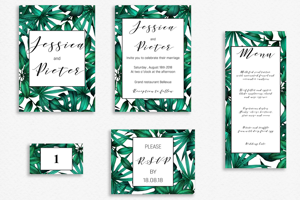 JUNGLE leaves Clip Art., an Illustration by ARTVracovska (Photo 2 of 5)